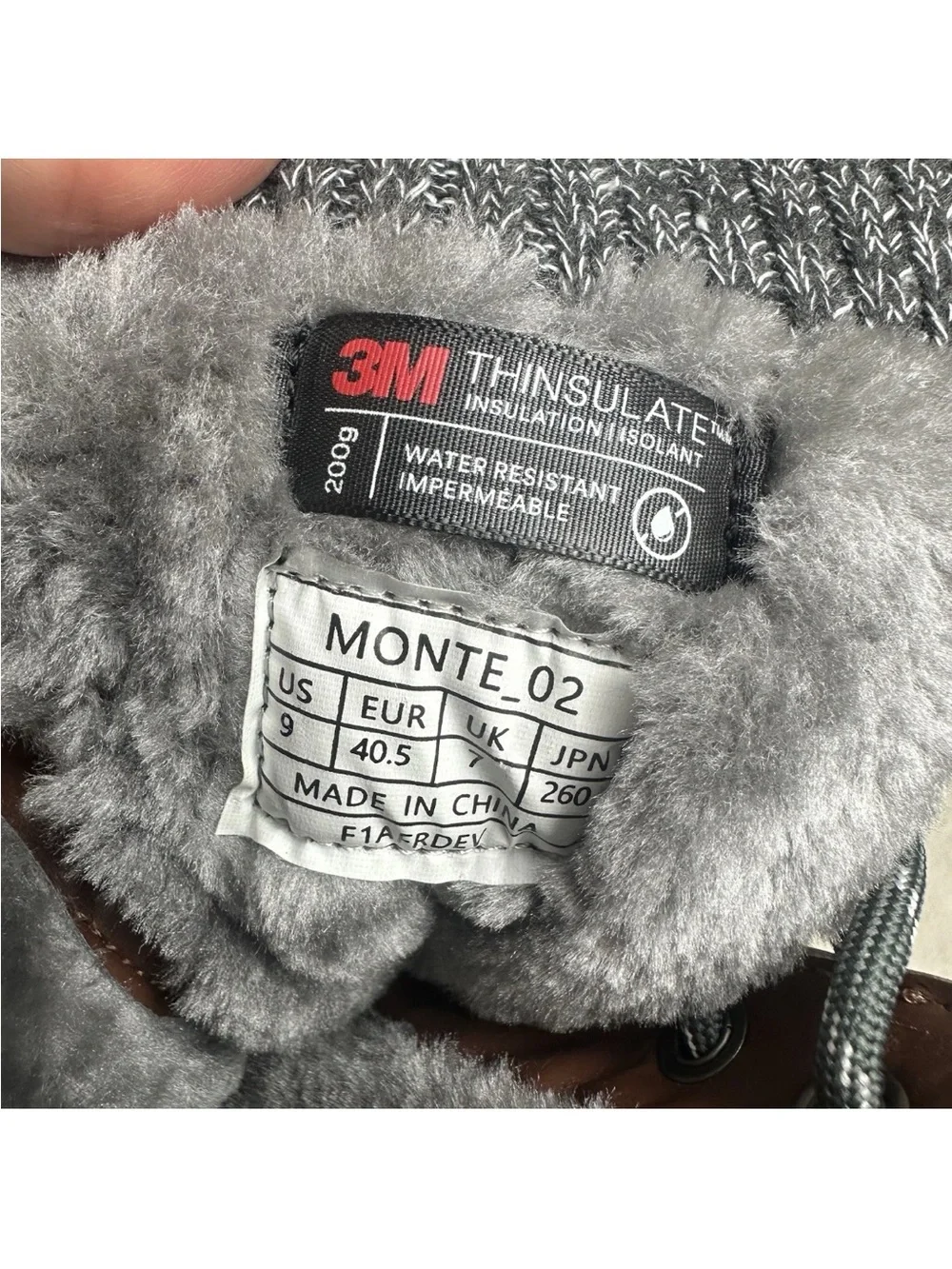 Dream Pairs Monte 02 Winter Boots Lace Up Faux Fur Lined Gray Quilted